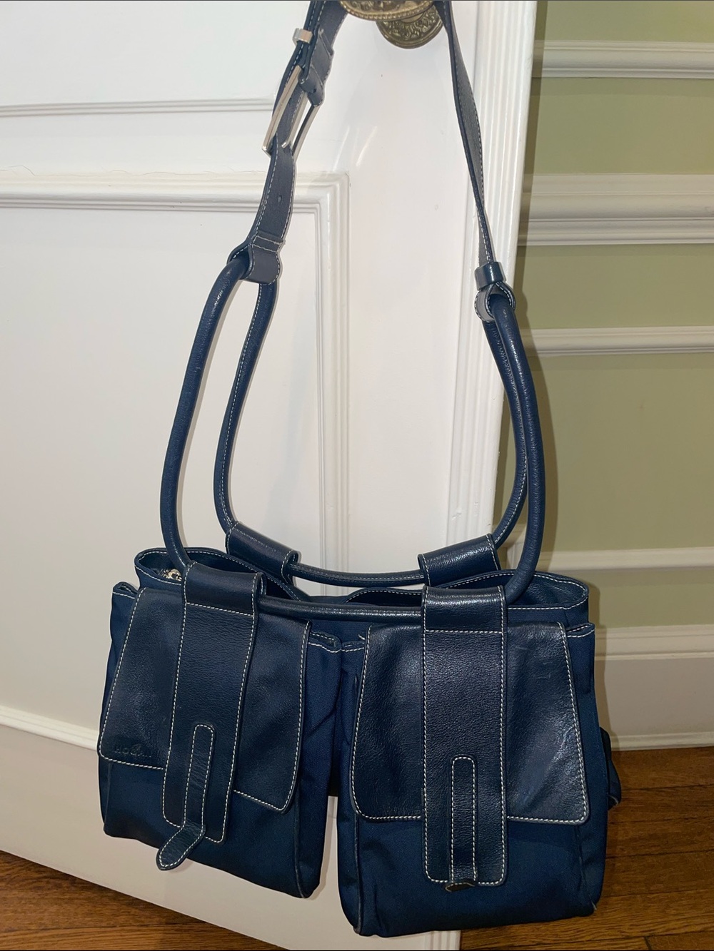 Vintage Hogan Black Double-Pocket Belt Bag